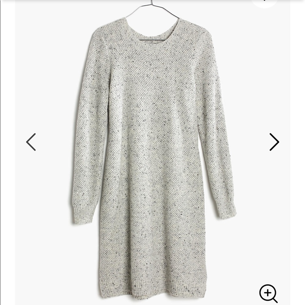 Madewell // Button Back Sweater Dress Donegal Gray